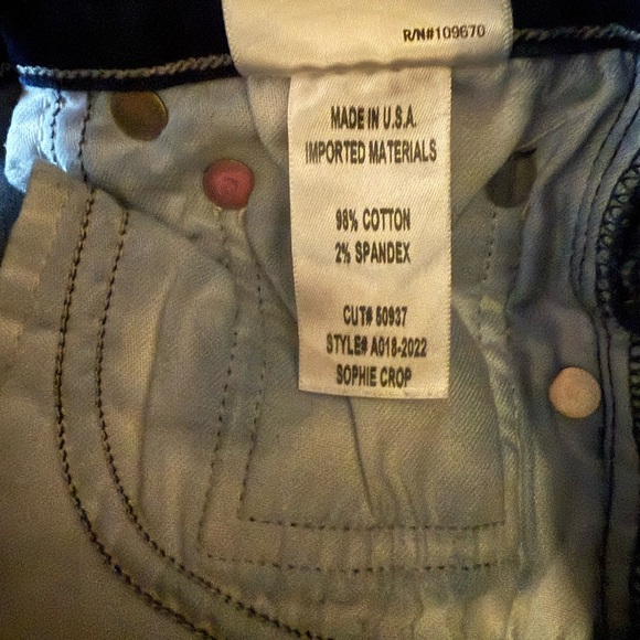 AGOLDE Sophie Skinny Crop Jeans In Claremont Raw Hem Blue Size 25 Made In USA - Picture 13 of 15